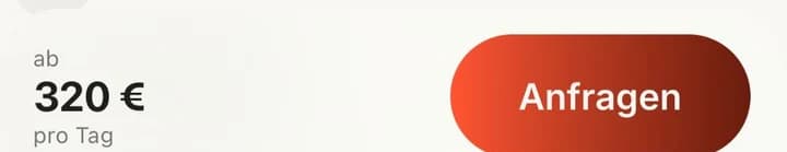 Feesto App: Preis pro Tag und der Anfragen-Button