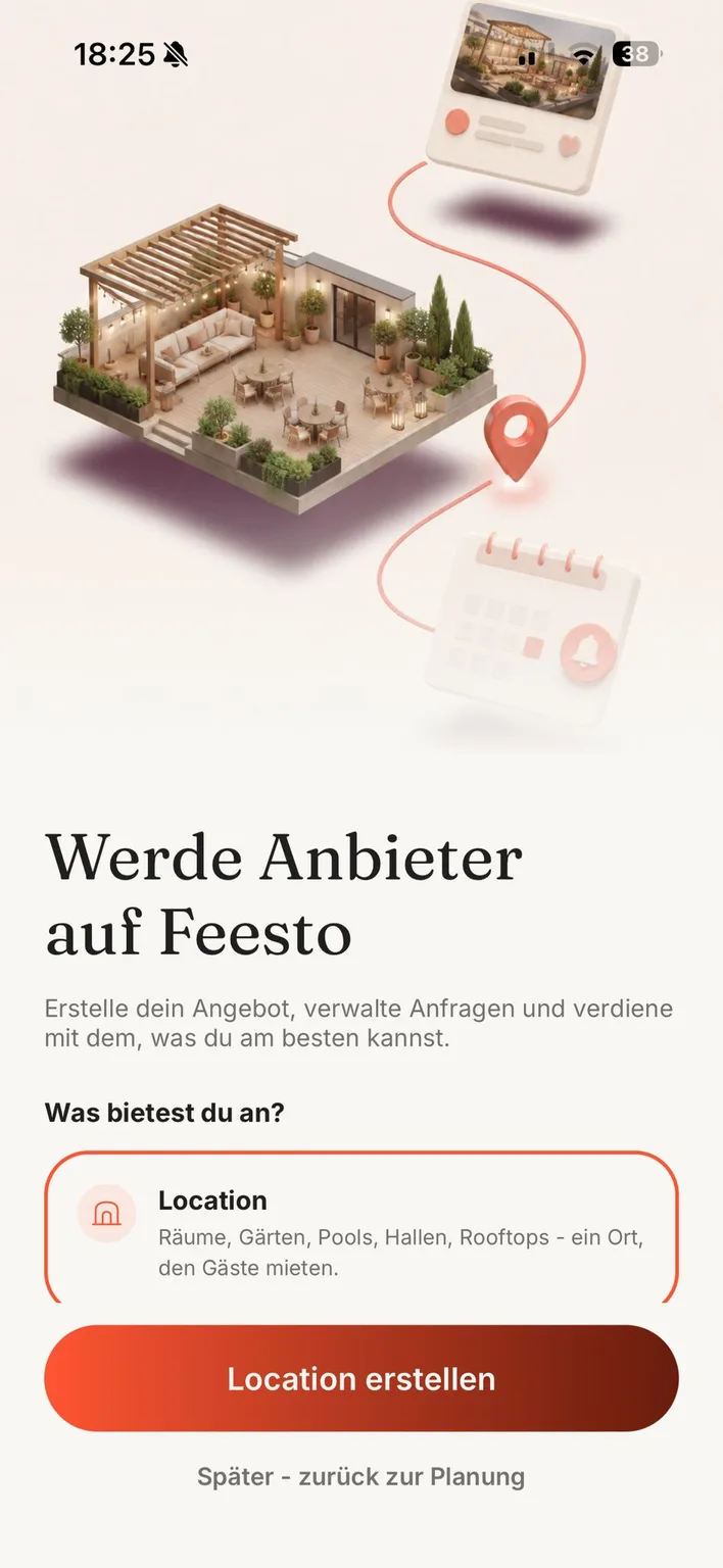 Feesto App: Werde Anbieter auf Feesto